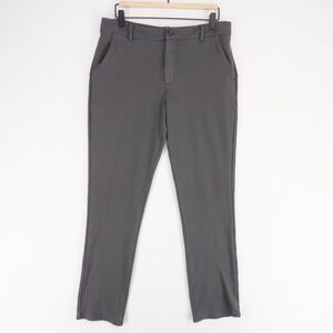 True Classic Comfort Chino Pants Mens 32 Gray Stretch Performance Slim Fit